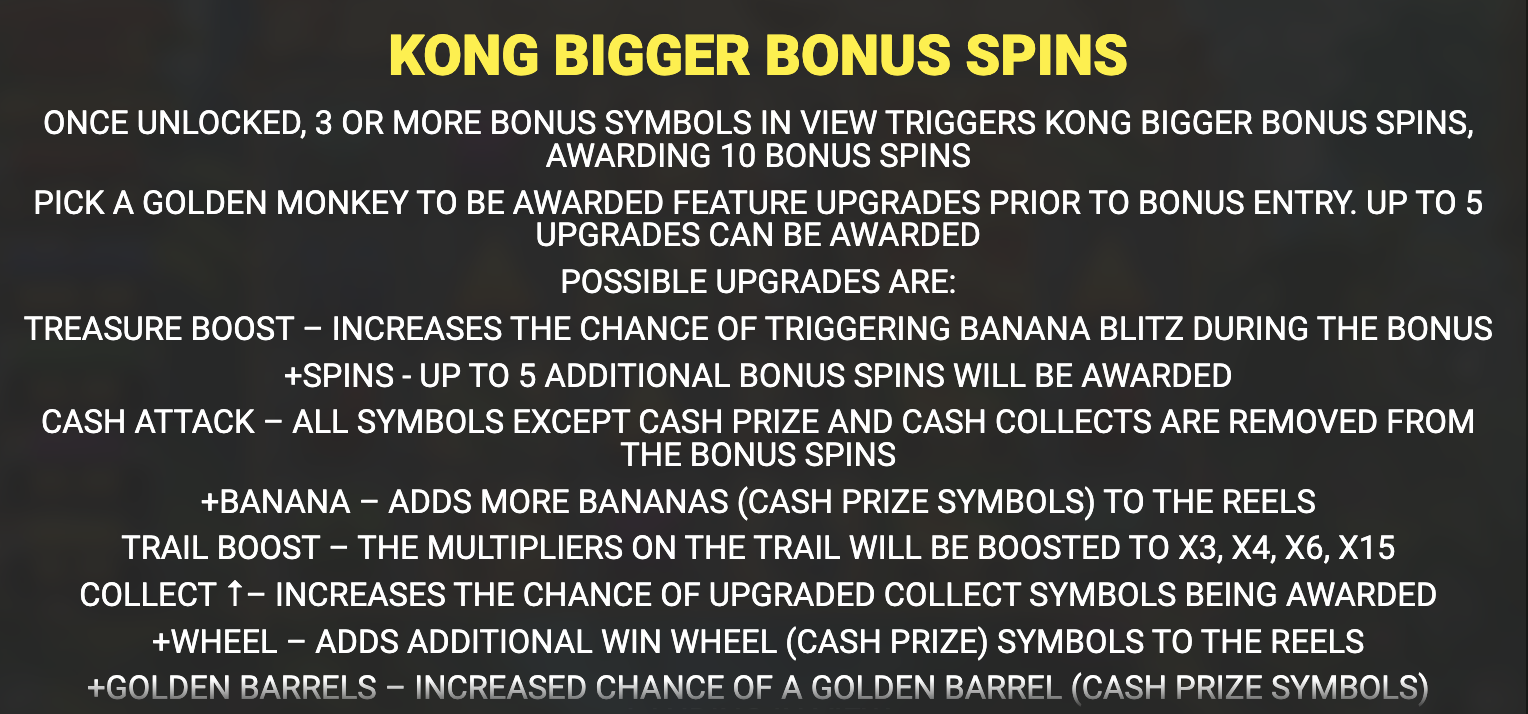 Kong Bigger Bonus Spins Trigger