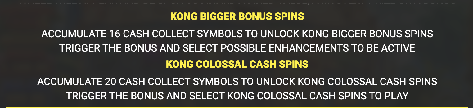 Kong Bigger Bonus Spins Unlock